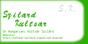 szilard kultsar business card